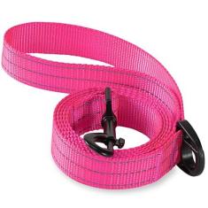 Imagem de Mile High Life Coleira resistente para cães grandes e médios, coleira refletiva para segurança noturna, trelas fortes e duráveis para caminhadas e treinamento (1,8 m x 2,5 cm de largura, rosa)