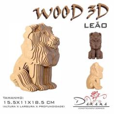 Imagem de Quebra Cabeça 3D Leão Decoração Ornamento Enfeite - Indústria Fenix