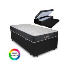 Imagem de Cama Box Baú Solteiro Auxiliar Bicama 3 Em 1 + Colchão Orthopedic I D3
