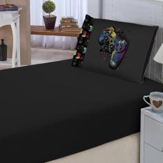 Imagem de Lençol Liso Elásticado + Fronha Estampada Decorativa
