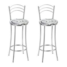 Imagem de Kit 2 Banquetas Cromadas BC26-B E523 Cromado/Branco