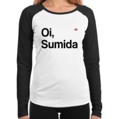 Imagem de Baby Look Raglan Oi Sumida Manga Longa - Foca Na Moda