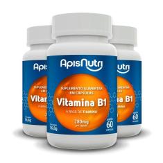 Imagem de Kit 3 Vitamina B1 Apisnutri 60 cápsulas
