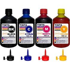 Imagem de Kit 2 Litros ( 4 x 500 ml ) Tinta Epson Impressoras L395 L396 L380 L375 L365