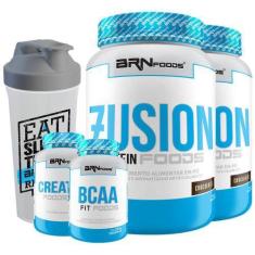 Imagem de Kit 2X Fusion Protein 900G + Bcaa 100G + Creatina 100G + Coqueteleira