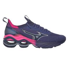 Imagem de Tênis Mizuno Wave Invictus 3 Feminino Marinho E Pink