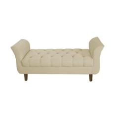 Imagem de Recamier Estofado Para Quarto Closet 100 cm Grécia Suede Bege - DL DECOR