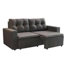 Imagem de Sofá 3 Lugares Retrátil Amsterdã I Suede Grafite 180 cm - Mobly