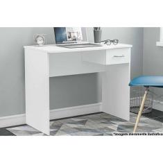 Imagem de Mesa Computador Casal Arapei c/ 1 Gaveta Branco - Politorno