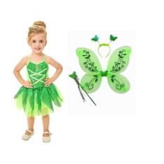 Imagem de Vestido Fantasia Infantil Tinkerbell Fada Fadinha Sininho + KIT Tiara 