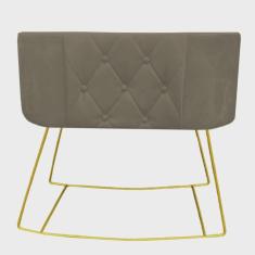 Imagem de Mini Berço Aconchego com Balanço suede Marrom Rato - D'Classe Decor