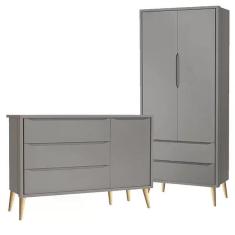 Imagem de Guarda Roupa 2 Portas E C moda Com Porta Theo P s Madeira Nat