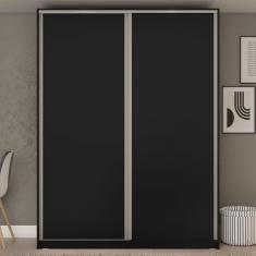 Imagem de Guarda Roupa Solteiro 2 Portas em BP Belluno RR Móveis Preto