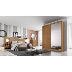 Imagem de Guarda Roupa Solteiro Com Espelho Mdf 3 Gavetas - Toledo-Cumaru - Móve