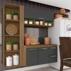 Imagem de Armário De Cozinha Galicia 4 Pçs 3 Portas Bor/grafi - Móveis Arapongas