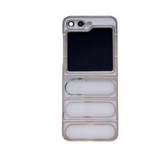 Imagem de Capa de telefone transparente de silicone galvanizado para Samsung Galaxy Z Flip 5 4 3 Flip5 Flip4 Flip3 5G Capa transparente de prevenção de quedas, branca, para Galaxy Z Flip 3