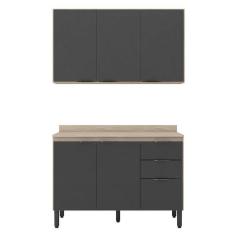 Imagem de Cozinha Modulada Composição 10 Firenze 2 Peças Avena Grafito - Demóbile Avena Grafito