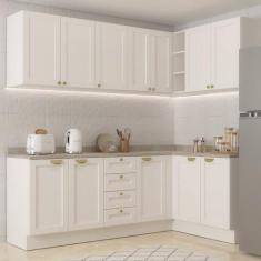 Imagem de Cozinha Modulada 6 Peças 3 Armários Aéreos E Nichos, 3 Balcões Cabecas