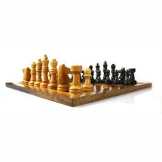 Imagem de Xadrez Jogo com Tabuleiro Madeira Oficial - Tacolândia