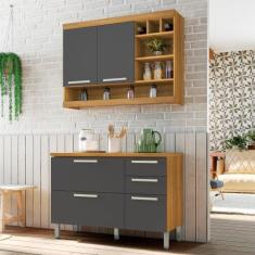 Imagem de Cozinha Compacta Modulada 2 Peças Burguesa Premium 100% Mdf - Nesher M