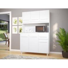 Imagem de Armário De Cozinha Ca  6 Portas + Gaveta Organizadora Cor Branco - Sm