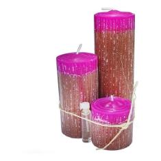 Imagem de Kit 3 Velas Natalinas Decoração Cor Rosa - Enfeite De Natal - Velas da