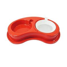 Imagem de Comedouro Plástica Anti-Formiga Luxo Duplo, Tamanho G Vermelho Furacão Pet para Cães