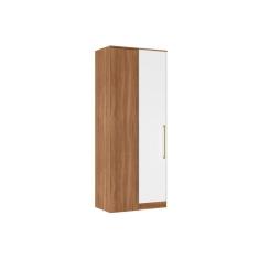 Imagem de Módulo de Quarto Casal Guarda Roupa Canto Reto 71150K Irlanda c/ 1 Porta Amendola/Branco - Demóbile