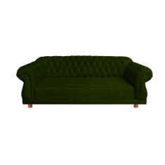 Imagem de Dois Sofás Chesterfield Elisabeth 2M - Suede Verde Musgo / sala de est