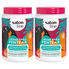 Imagem de Kit Creme Para Pentear Salon Line Definição Antifrizz 1Kg - 2 Unidades