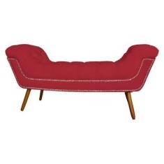 Imagem de Recamier Calçadeira Estofado Sienna Casal 140 Cm Corano Vermelho - Lm