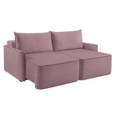 Imagem de Sofá 3 Lugares Retrátil Moon Linho Rosa 200 Cm - Modern