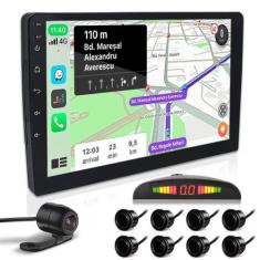 Imagem de Kit Multimídia 9 Polegadas + Câmera Ré + Sensor 8 Pontos Preto Ford Fu