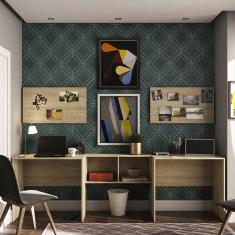 Imagem de Conjunto Home Office com 2 Escrivaninhas, 2 Painéis e 1 Nicho Master Luciane Móveis