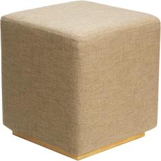 Imagem de Banqueta para pés com assento de espuma acolchoado, assento pequeno otomano para pés, otomano estofado quadrado moderno e contemporâneo, cáqui claro, 34 x 38 cm