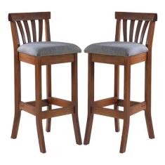 Imagem de Kit 2 Banquetas Alta Estofada Anthurium 36 x 100 Cm Madeira Maciça Imb