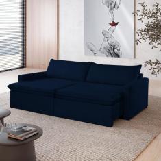 Imagem de Sofá Cama Retrátil E Reclinável 260cm Marselha - Montano Estofados