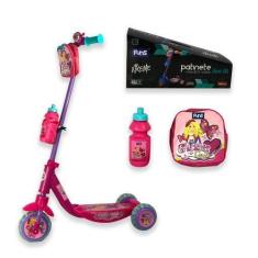 Imagem de Patinete Infantil Com Garrafinha E Bolsa Rosa - Wellmix