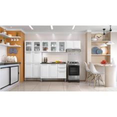 Imagem de Cozinha Compacta Em Aço 4 Peças 13 Portas 2 Gavetas Paneleiro Duplo Em