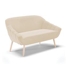 Imagem de Namoradeira 02 Lugares Giovana Suede Bege P s Palito Natural