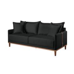 Imagem de Sofá 3 Lugares Fixo Living Madri Suede Preto 2,00m