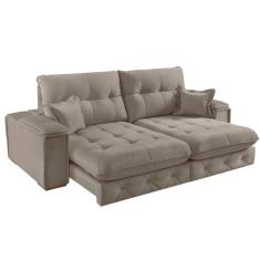 Imagem de Sofá Retrátil Reclinável 230cm Istambul Yescasa Marrom