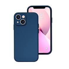 Imagem de Capa de telefone para iPhone X XR XS 11 12 13 14 Pro Max 7 8 Plus contratada cor pura silicone líquido capa traseira macia, azul marinho, para iPhone 14