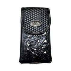 Imagem de Western Stakes Coldre de couro ocidental para cinto de telefone XXL capa para celular bolsa de telefone floral recorte caubói trabalhado rezando na cruz Concho capa de alta qualidade para iPhone