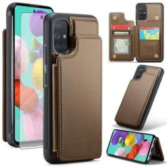 Imagem de Asuwish Capa de telefone para Samsung Galaxy A51 4G capa carteira com protetor de tela de vidro temperado e bloqueio de RFID couro PU suporte para cartão de crédito acessórios de celular A 51 M40S 51A