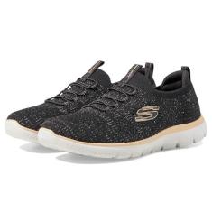 Imagem de Skechers Tênis feminino Summits Pixi Dust, Preto, ouro rosa, 36
