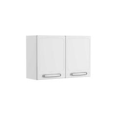 Imagem de Armário Aéreo Organizador Para Cozinha 2 Portas Com Puxadores 1 Prateleira Evidence Branco