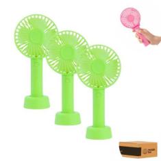 Imagem de Kit 3 Mini Ventilador Portatíl Usb De Mão Mesa Maquiagem Recarregavel 