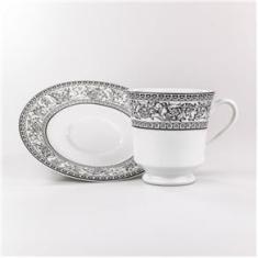 Imagem de Xícara Chá com Pires 200 ml Porcelana Schmidt - Dec. Kate