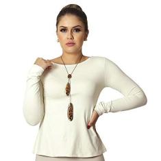 Imagem de Blusa Feminina Manga Longa Palha Decote Canoa  Evasê